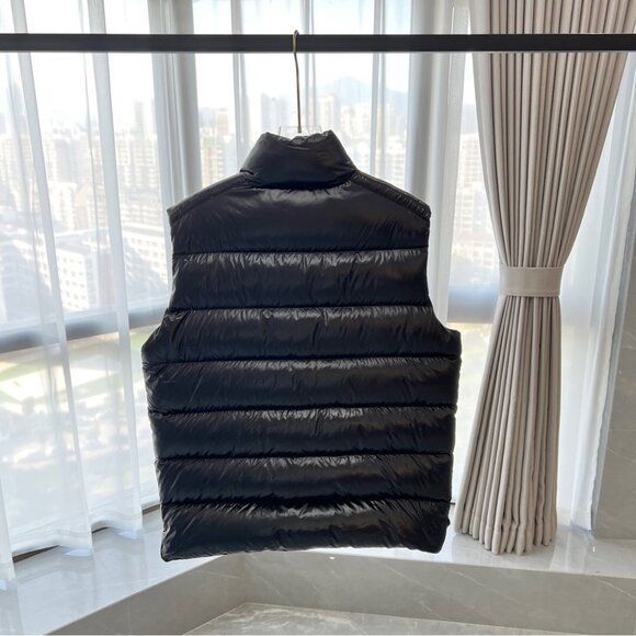 Moncler Shiny Black Puffer Vest - Picture 4 of 9